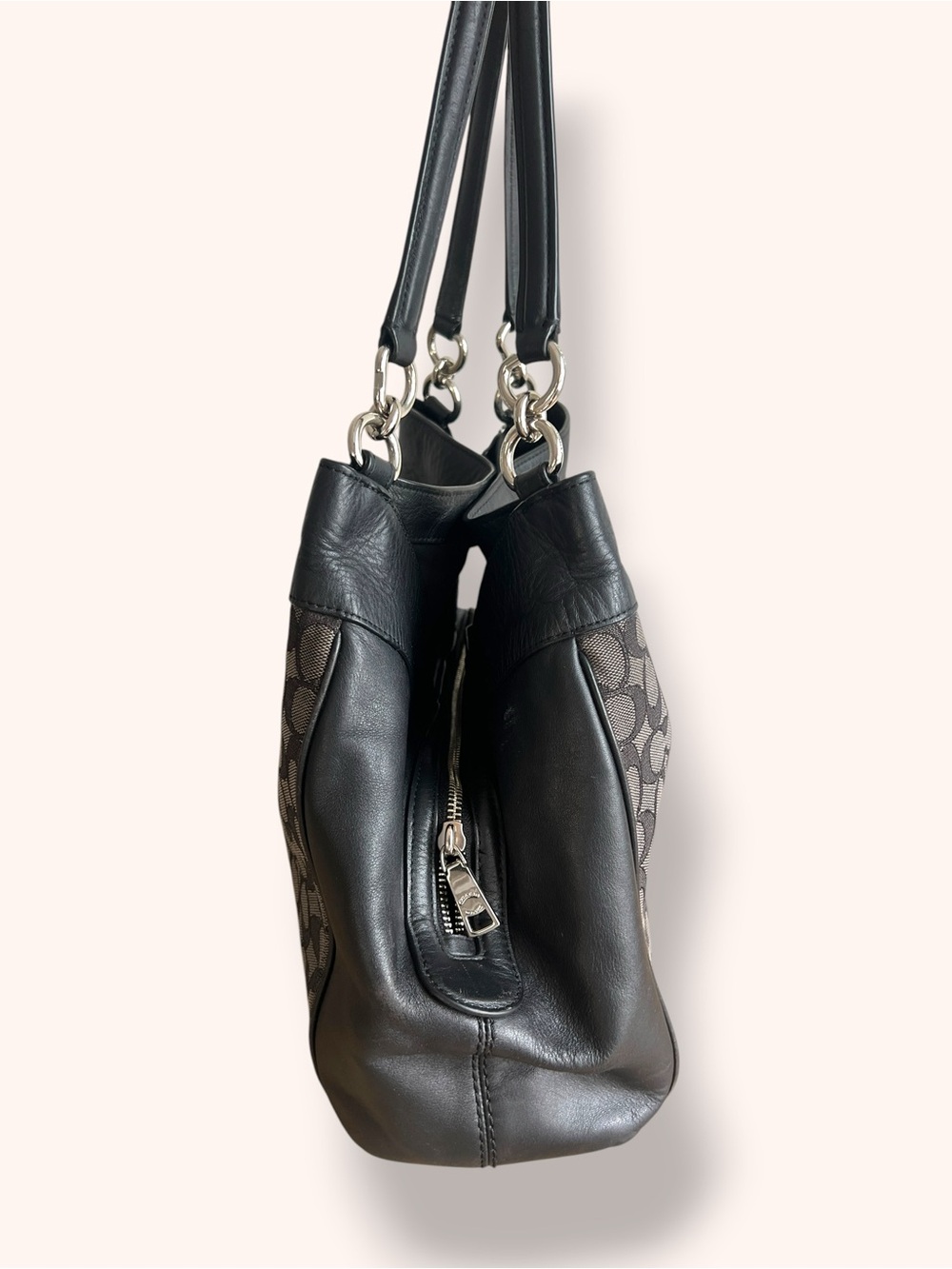 Coach Lexy Shoulder Bag Monogram Signature F57612 BLACK, Shoulder Tote - Picture 4 of 9